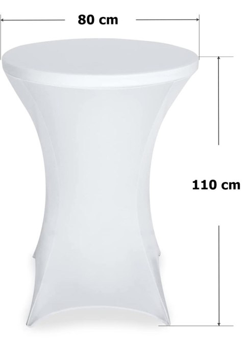 POKROWIEC NA STOLIK KOKTAJLOWY BIAŁY 80 CM