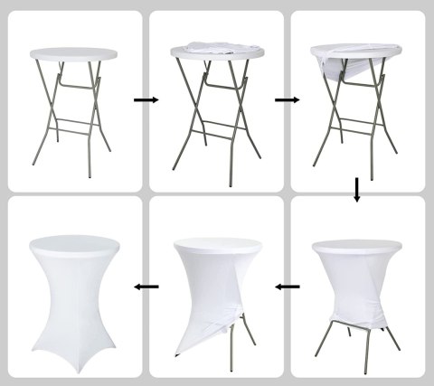 POKROWIEC NA STOLIK KOKTAJLOWY BIAŁY 80 CM