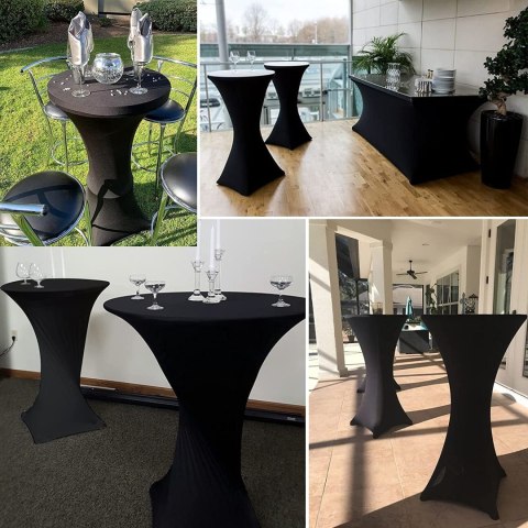 POKROWIEC NA STOLIK KOKTAJLOWY CZARNY 80 CM