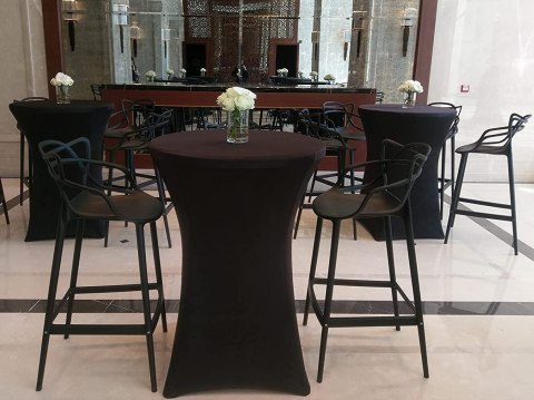 POKROWIEC NA STOLIK KOKTAJLOWY CZARNY 80 CM