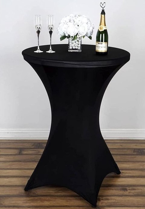 POKROWIEC NA STOLIK KOKTAJLOWY CZARNY 80 CM