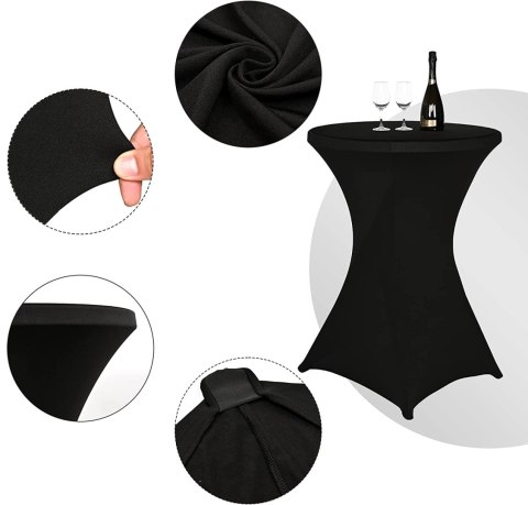 POKROWIEC NA STOLIK KOKTAJLOWY CZARNY 80 CM