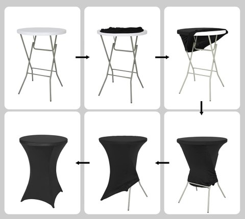 POKROWIEC NA STOLIK KOKTAJLOWY CZARNY 80 CM