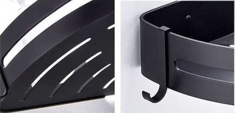 PÓŁKA LOFT ADENA CZARNA DO ŁAZIENKI POD PRYSZNIC