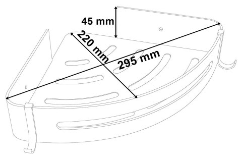PÓŁKA LOFT ADENA CZARNA DO ŁAZIENKI POD PRYSZNIC