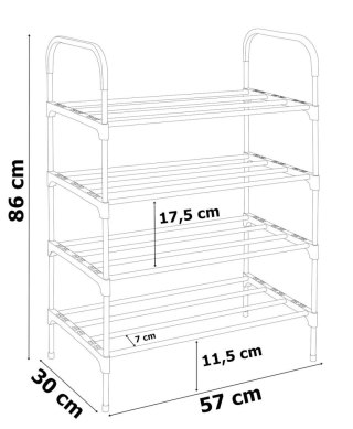 PÓŁKA NA BUTY ELENA CZARNO-SREBRNA