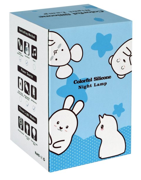 SILIKONOWA LAMPKA NOCNA KRÓLIK LED RGB