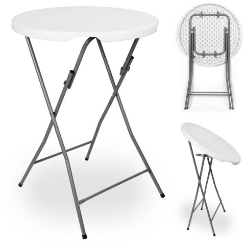 STOLIK CATERINGOWY SKŁADANY GALA 80 CM BIAŁY