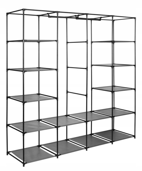 SZAFA TEKSTYLNA Z PÓŁKAMI OLENA ANTRACYT