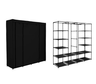 SZAFA TEKSTYLNA Z PÓŁKAMI OLENA CZARNA