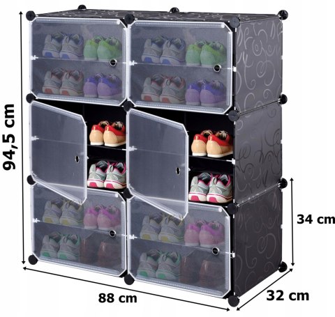 SZAFKA MODUŁOWA NA BUTY PETRA CZARNA