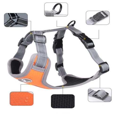 SZELKI TRENINGOWE SPACEROWE DLA PSA ASTRO POMARANCZOWE ROZMIAR M