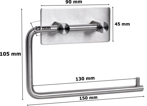 UCHWYT NA PAPIER TOALETOWY SREBRNY BOZAN