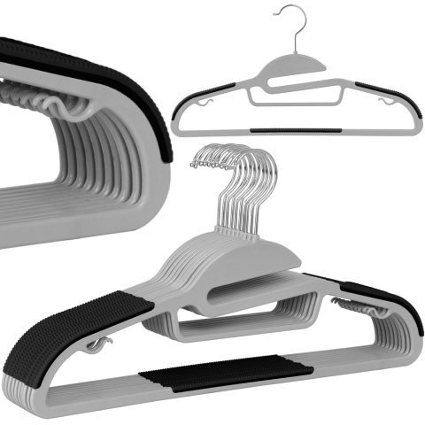 WIESZAK FLEXI KOMPLET 10 SZTUK SZAROCZARNY