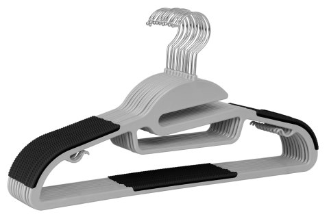 WIESZAK FLEXI KOMPLET 10 SZTUK SZAROCZARNY