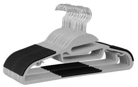 WIESZAK FLEXI KOMPLET 20 SZTUK SZAROCZARNY