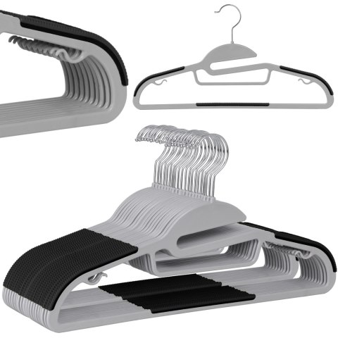 WIESZAK FLEXI KOMPLET 20 SZTUK SZAROCZARNY