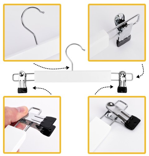 WIESZAK DREWNIANY NA SPÓDNICE 1 SZTUKA BIAŁY