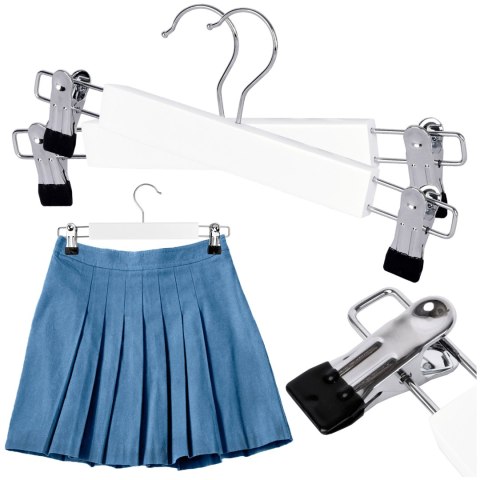 WIESZAK DREWNIANY NA SPÓDNICE 2 SZTUKI BIAŁY