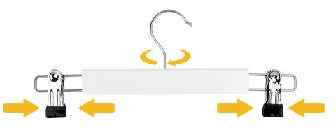 WIESZAK DREWNIANY NA SPÓDNICE 2 SZTUKI BIAŁY