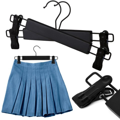 WIESZAK DREWNIANY NA SPÓDNICE 2 SZTUKI CZARNY