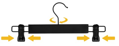 WIESZAK DREWNIANY NA SPÓDNICE 2 SZTUKI CZARNY