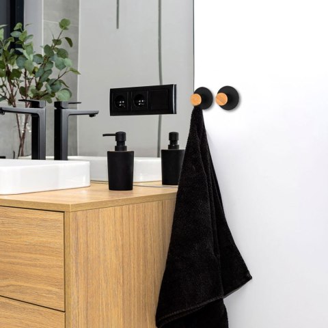 WIESZAK NA RĘCZNIKI LOFTOWY KOVIR CZARNY 2 SZTUKI