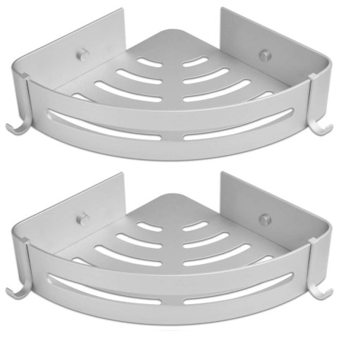 ZESTAW 2 PÓŁEK ŁAZIENKOWYCH NAROŻNYCH LOFT ADENA SREBRNA