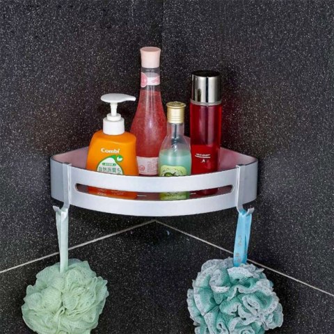 ZESTAW 2 PÓŁEK ŁAZIENKOWYCH NAROŻNYCH LOFT ADENA SREBRNA