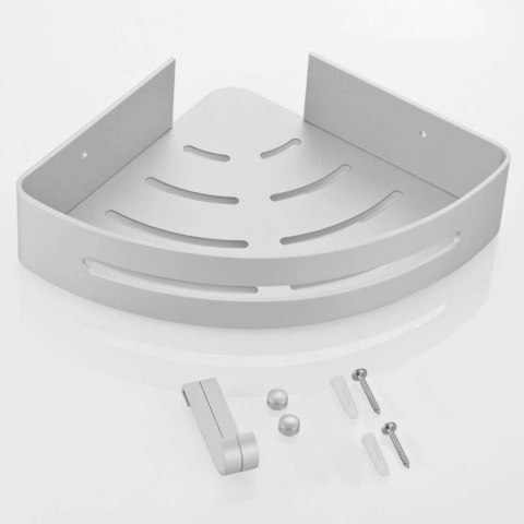 ZESTAW 2 PÓŁEK ŁAZIENKOWYCH NAROŻNYCH LOFT ADENA SREBRNA