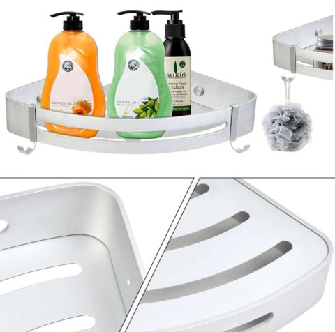 ZESTAW 2 PÓŁEK ŁAZIENKOWYCH NAROŻNYCH LOFT ADENA SREBRNA