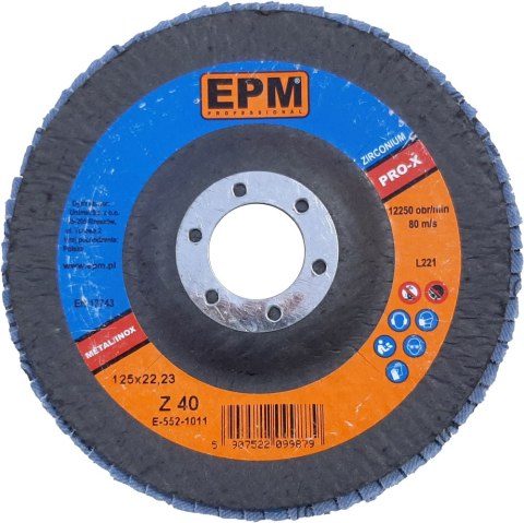 LAMELKA CYRKONOWA EPM PRO-X GRANULACJA 60 125MM LAMELKA CYRKONOWA EPM PRO-X GRANULACJA 60 125MM