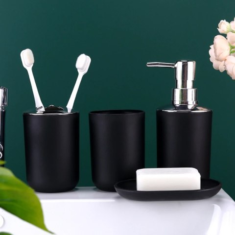 KOMPLET 6 AKCESORIÓW ŁAZIENKOWYCH FLORES CZARNY