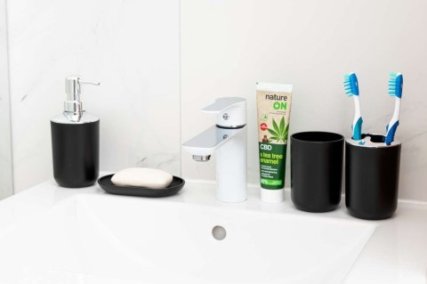 KOMPLET 6 AKCESORIÓW ŁAZIENKOWYCH FLORES CZARNY