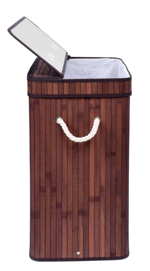 KOSZ NA PRANIE BAMBUSOWY Z POKRYWĄ 100L WENGE