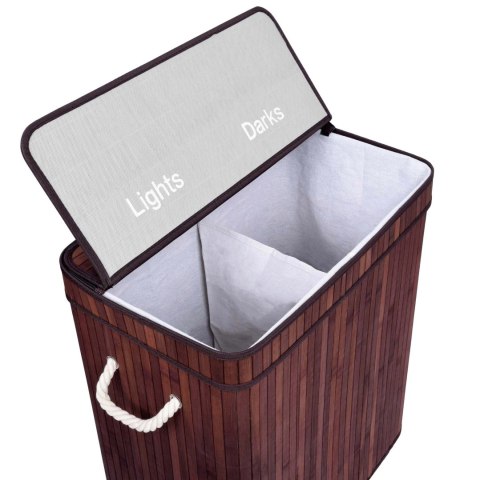 KOSZ NA PRANIE BAMBUSOWY Z POKRYWĄ 100L WENGE