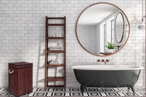 KOSZ NA PRANIE BAMBUSOWY Z POKRYWĄ SOREN 80L WENGE