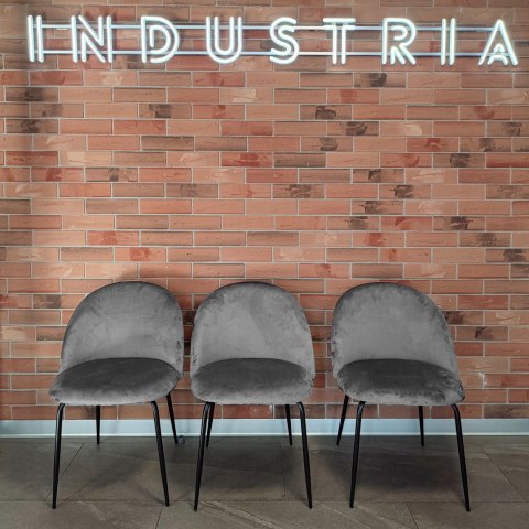 KRZESŁO WELUROWE FARGO VELVET GRAFITOWE