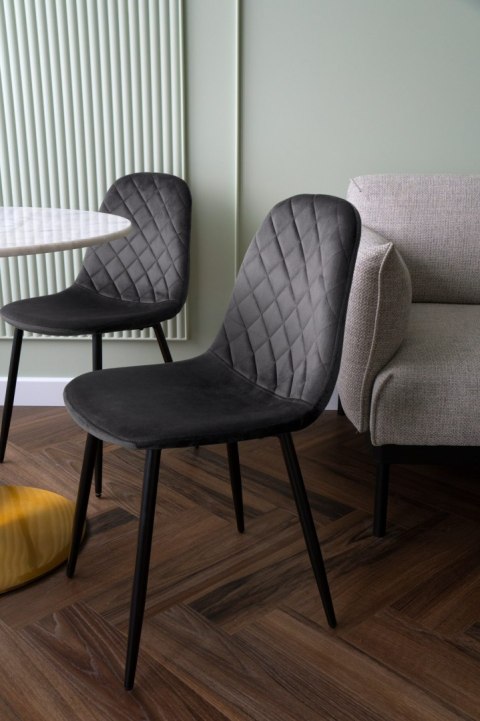 KRZESŁO WELUROWE ORLANDO VELVET GRAFITOWE