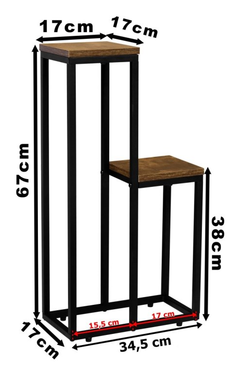 KWIETNIK STOJĄCY CZARNY HAZEL RUSTIC POSTARZANY DĄB