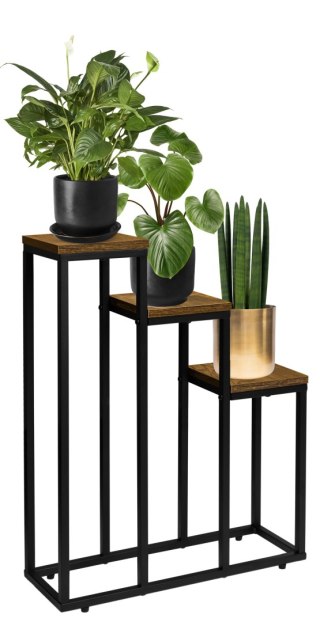 KWIETNIK STOJĄCY CZARNY LOREN RUSTIC POSTARZANY DĄB