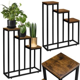 KWIETNIK STOJĄCY CZARNY LOREN RUSTIC POSTARZANY DĄB