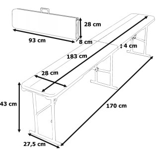 ŁAWKA CATERINGOWA OGRODOWA WOODLAND CZARNY MAT