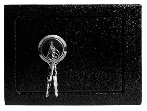 METALOWY SEJF ZAMYKANY NA KLUCZ SICURO CZARNY