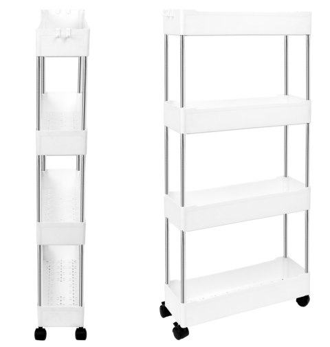 REGAŁ NA KÓŁKACH FALKEN 4 PÓŁKI BIAŁY