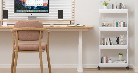 REGAŁ NA KÓŁKACH FALKEN 4 PÓŁKI BIAŁY