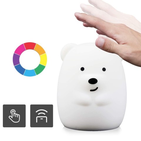 SILIKONOWA LAMPKA NOCNA MISIEK LED RGB