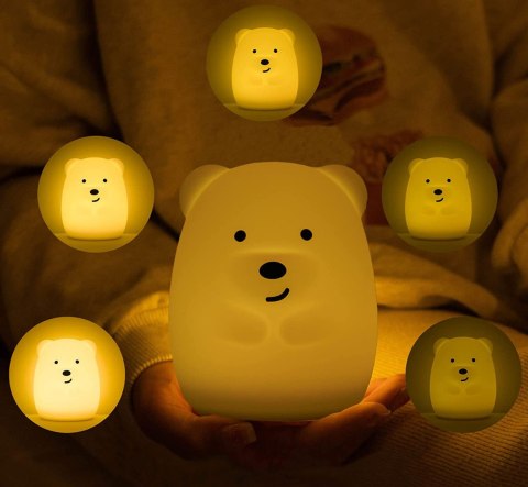 SILIKONOWA LAMPKA NOCNA MISIEK LED RGB