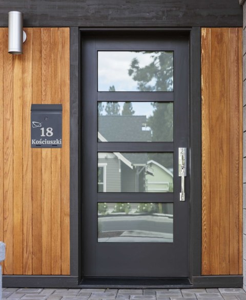 SKRZYNKA POCZTOWA NA LISTY ODVIN ANTRACYT Z NAPISAMI