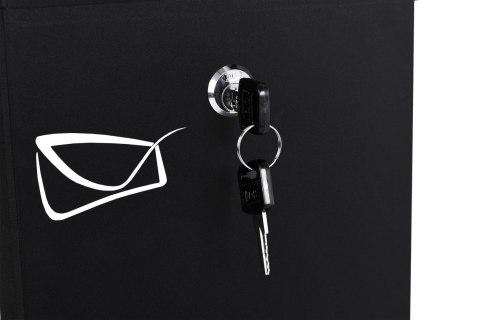 SKRZYNKA POCZTOWA NA LISTY ODVIN CZARNA Z NAPISAMI